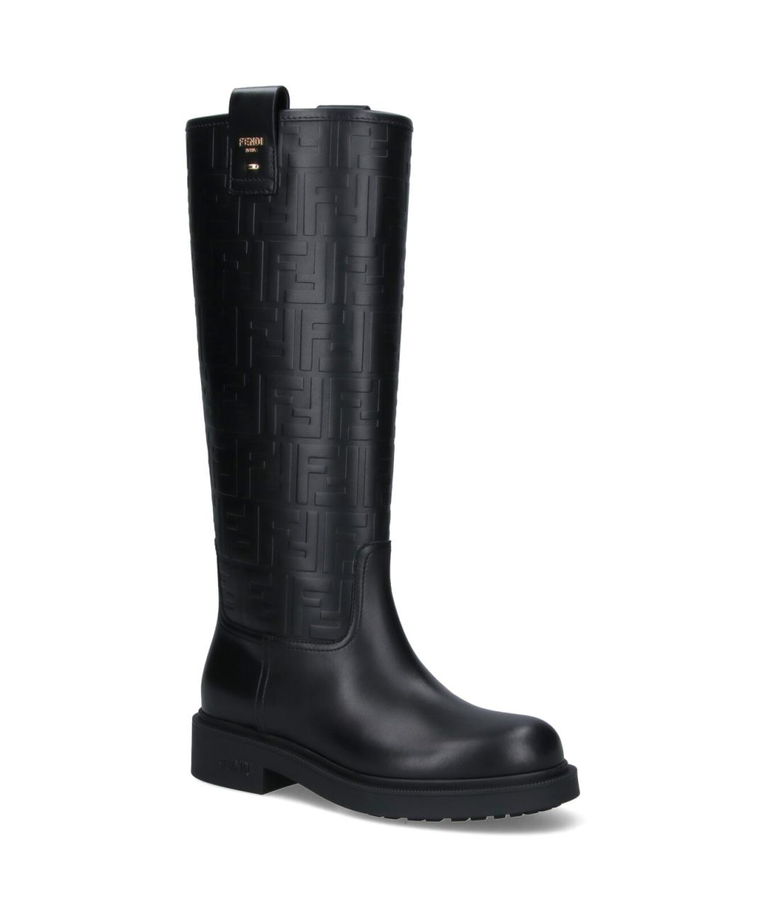 FENDI Черные кожаные сапоги, фото 2