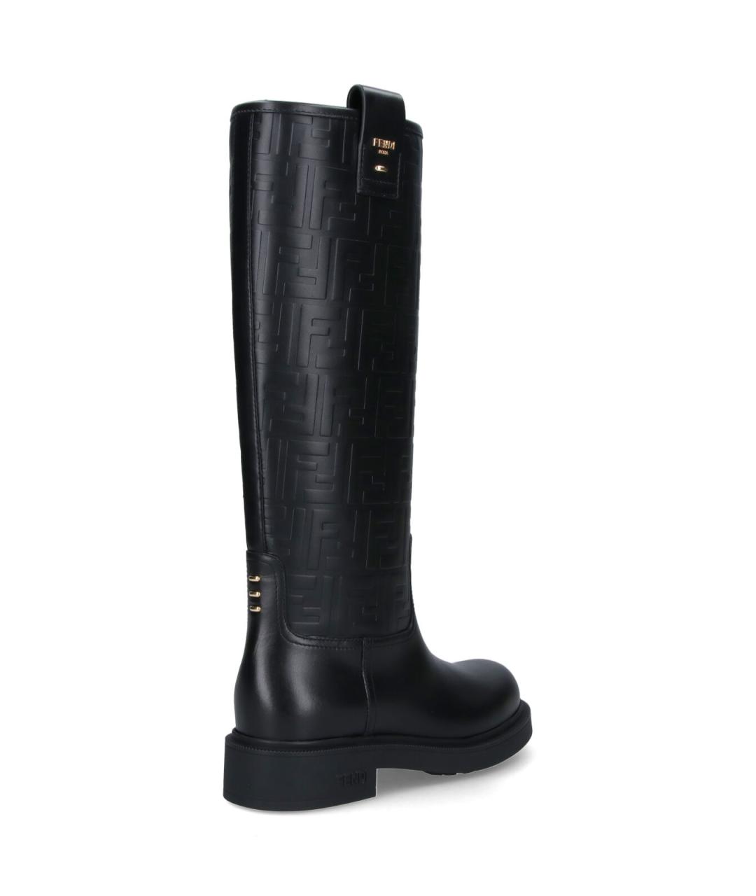 FENDI Черные кожаные сапоги, фото 4