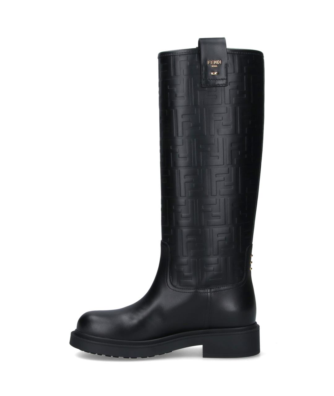 FENDI Черные кожаные сапоги, фото 3