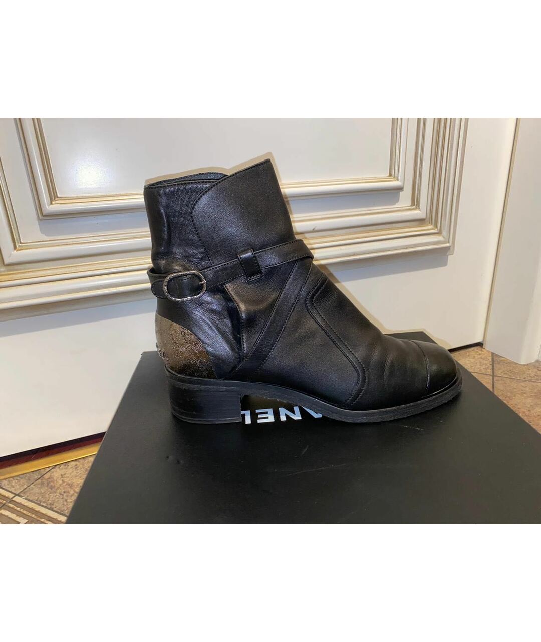 CHANEL Черные кожаные полусапоги, фото 4