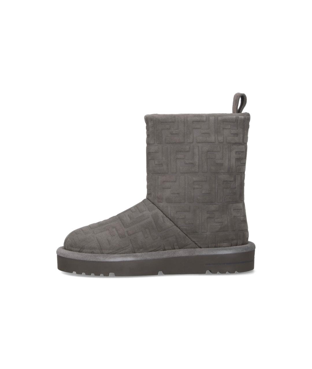 FENDI Серые замшевые сапоги, фото 3
