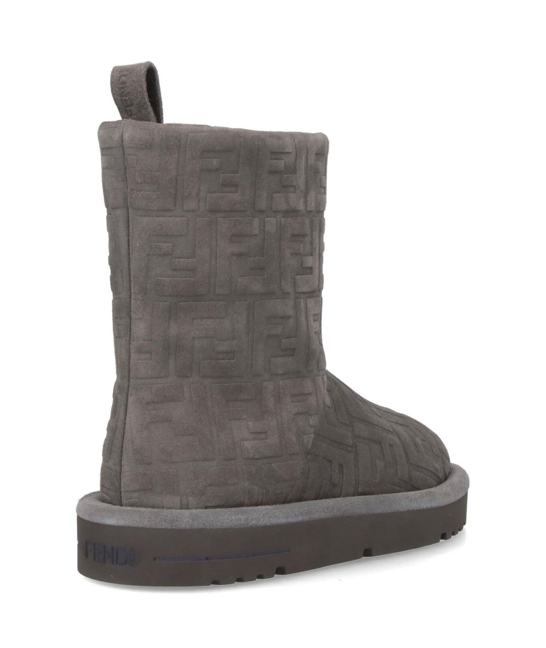 FENDI Серые замшевые сапоги, фото 4