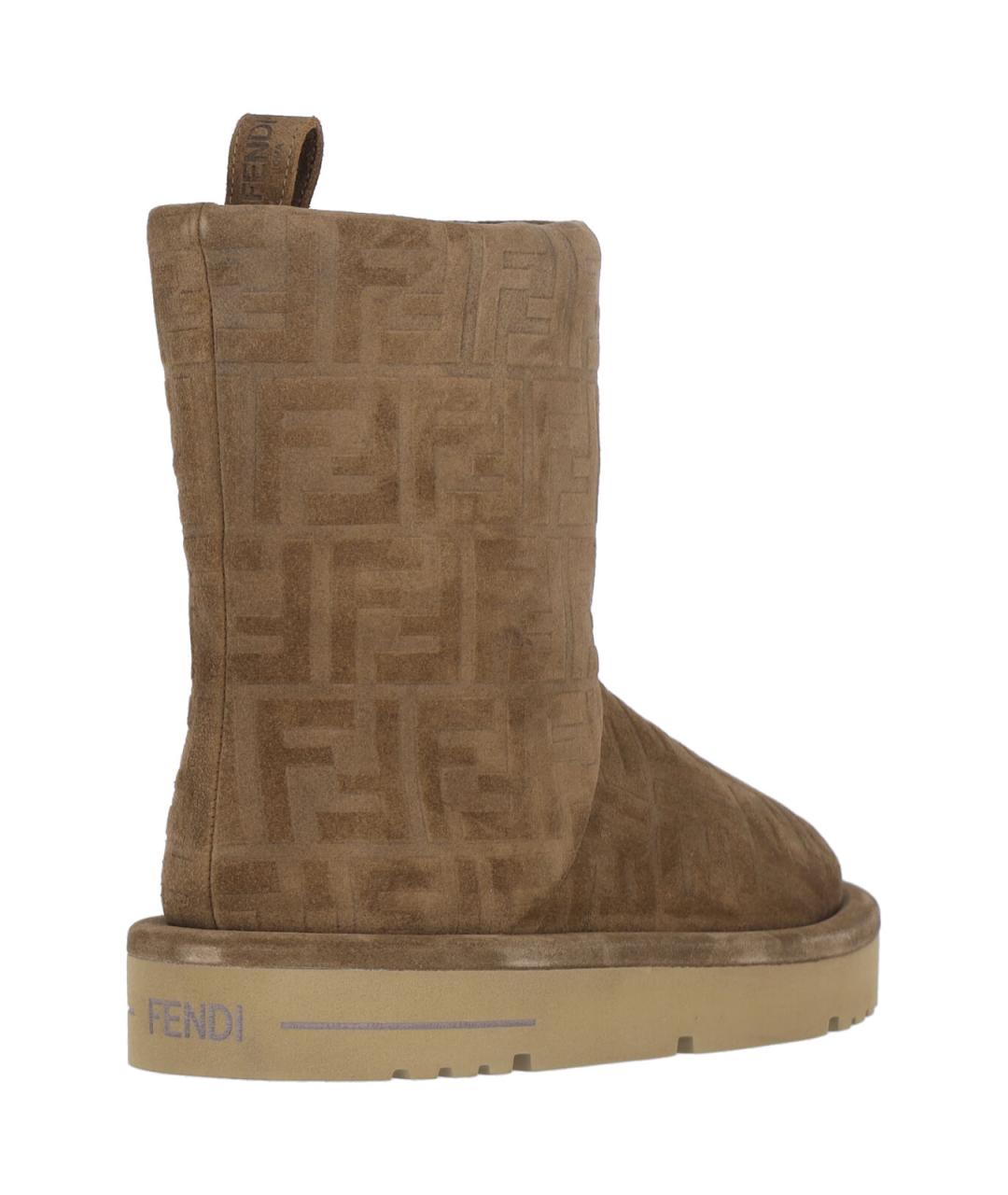 FENDI Бежевые замшевые сапоги, фото 4