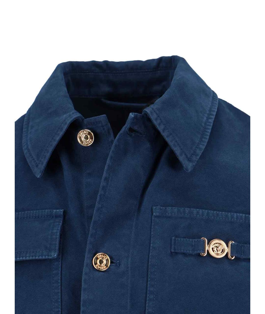 VERSACE Синяя хлопковая куртка, фото 2