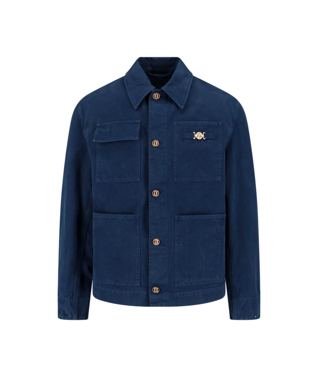 VERSACE Синяя хлопковая куртка, фото 1