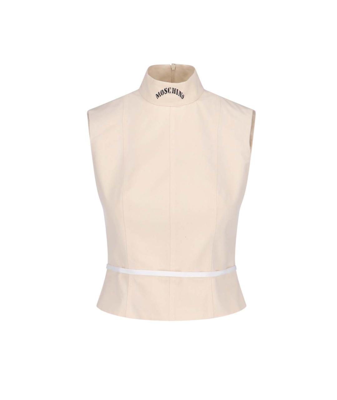 MOSCHINO Белая хлопковая майка, фото 1