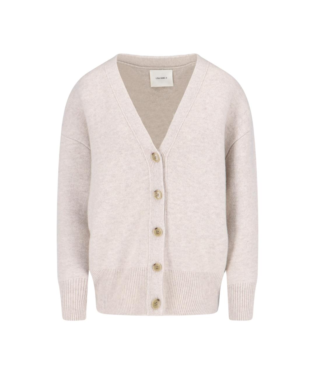 LISA YANG Бежевый кашемировый кардиган, фото 1