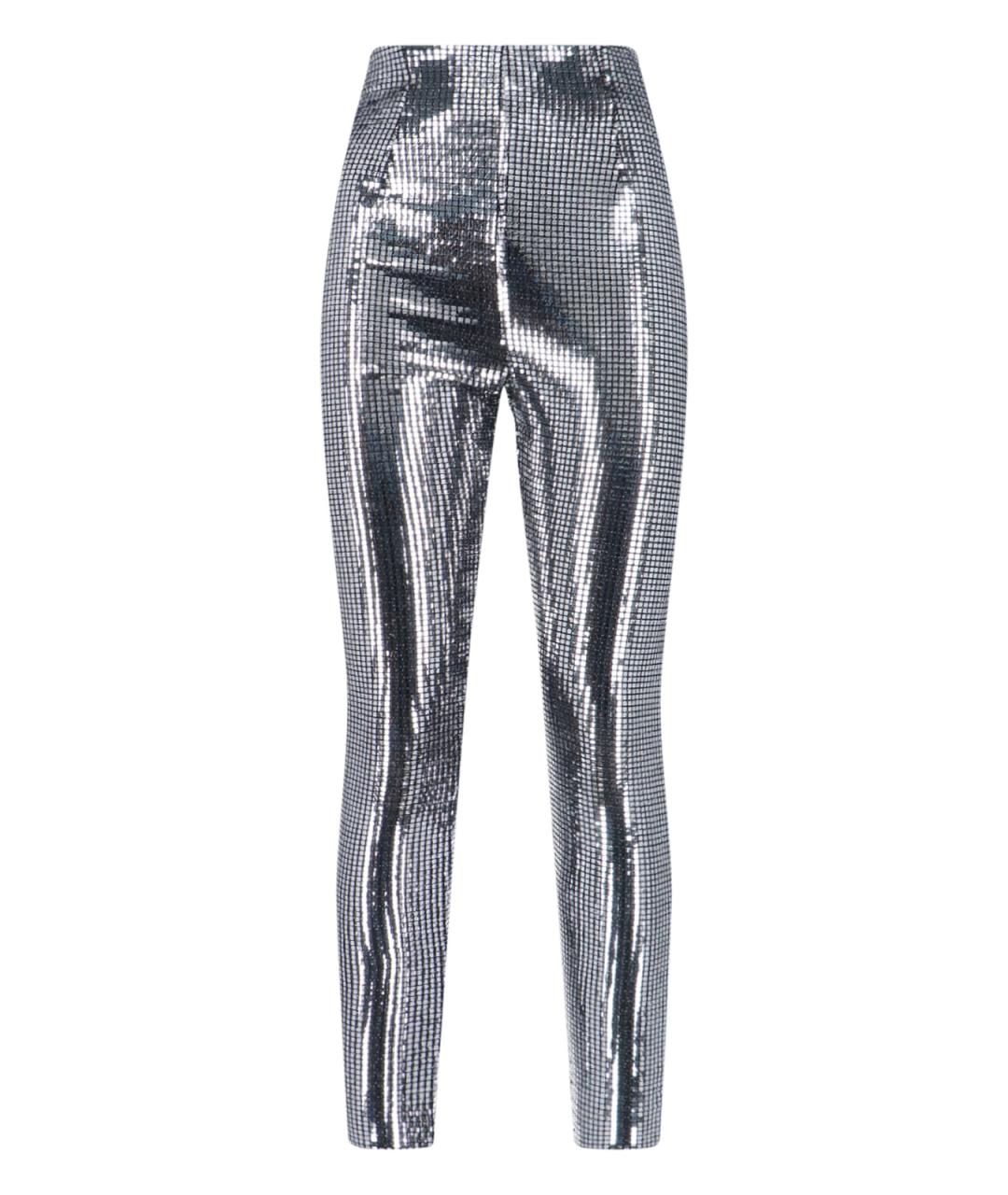 MM6 MAISON MARGIELA Серебряные полиамидовые брюки узкие, фото 1