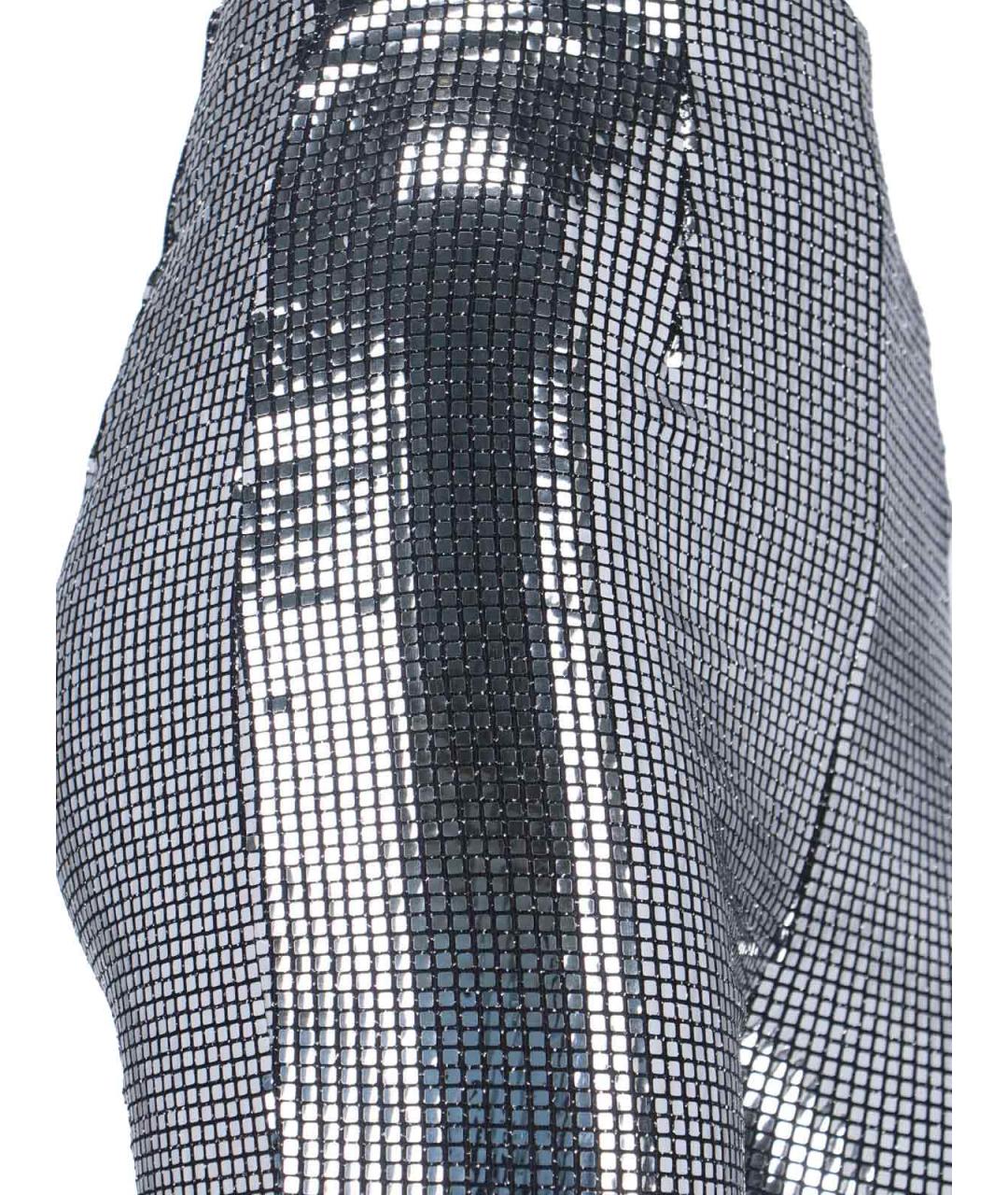 MM6 MAISON MARGIELA Серебряные полиамидовые брюки узкие, фото 4