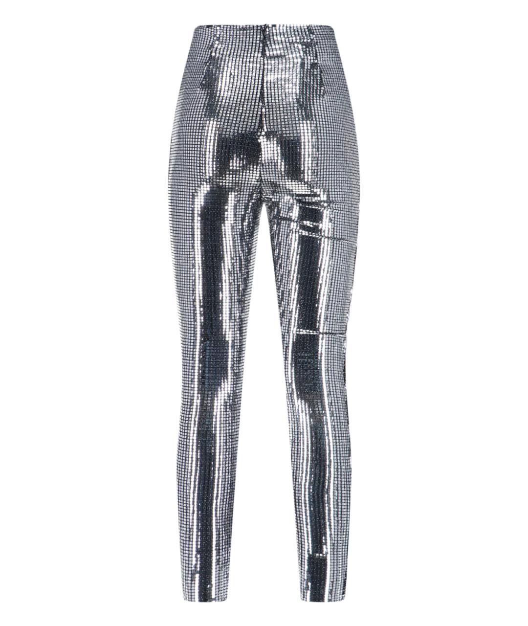 MM6 MAISON MARGIELA Серебряные полиамидовые брюки узкие, фото 2