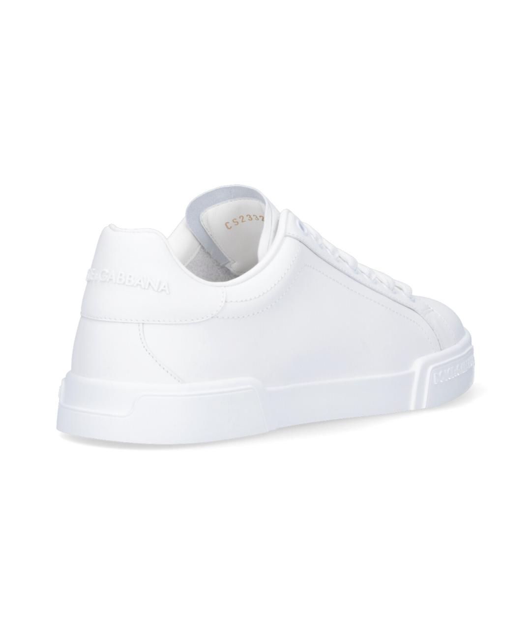 DOLCE&GABBANA Белые кожаные низкие кроссовки / кеды, фото 4