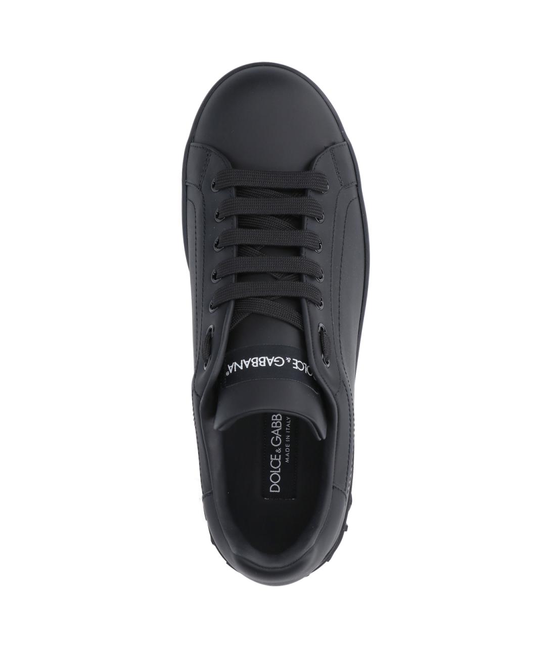 DOLCE&GABBANA Черные кожаные низкие кроссовки / кеды, фото 5