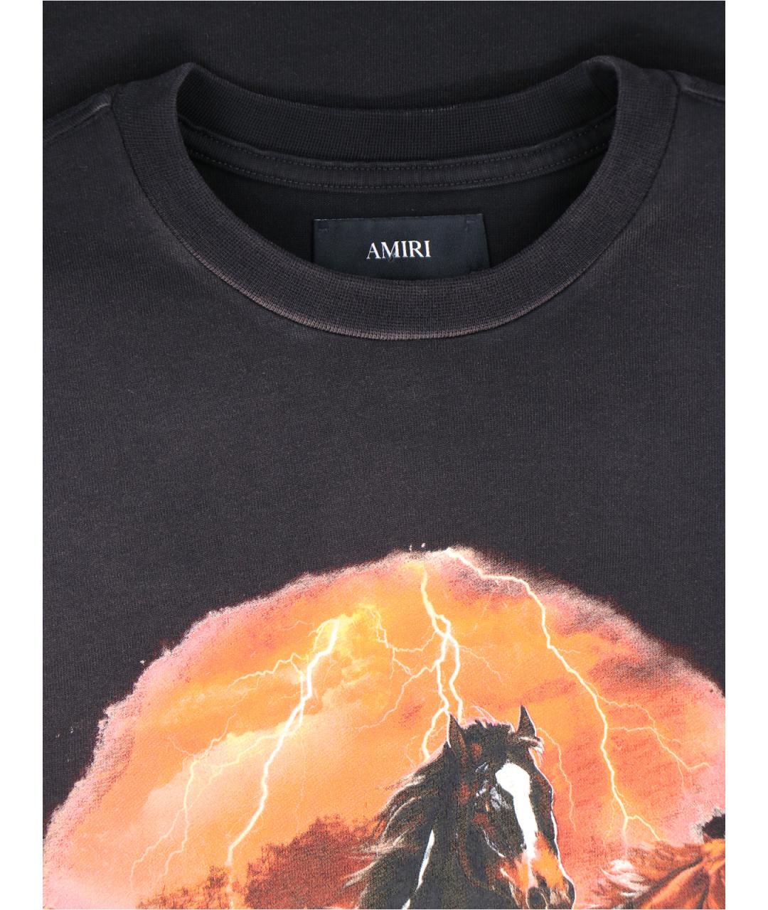 AMIRI Черная хлопковая футболка, фото 3