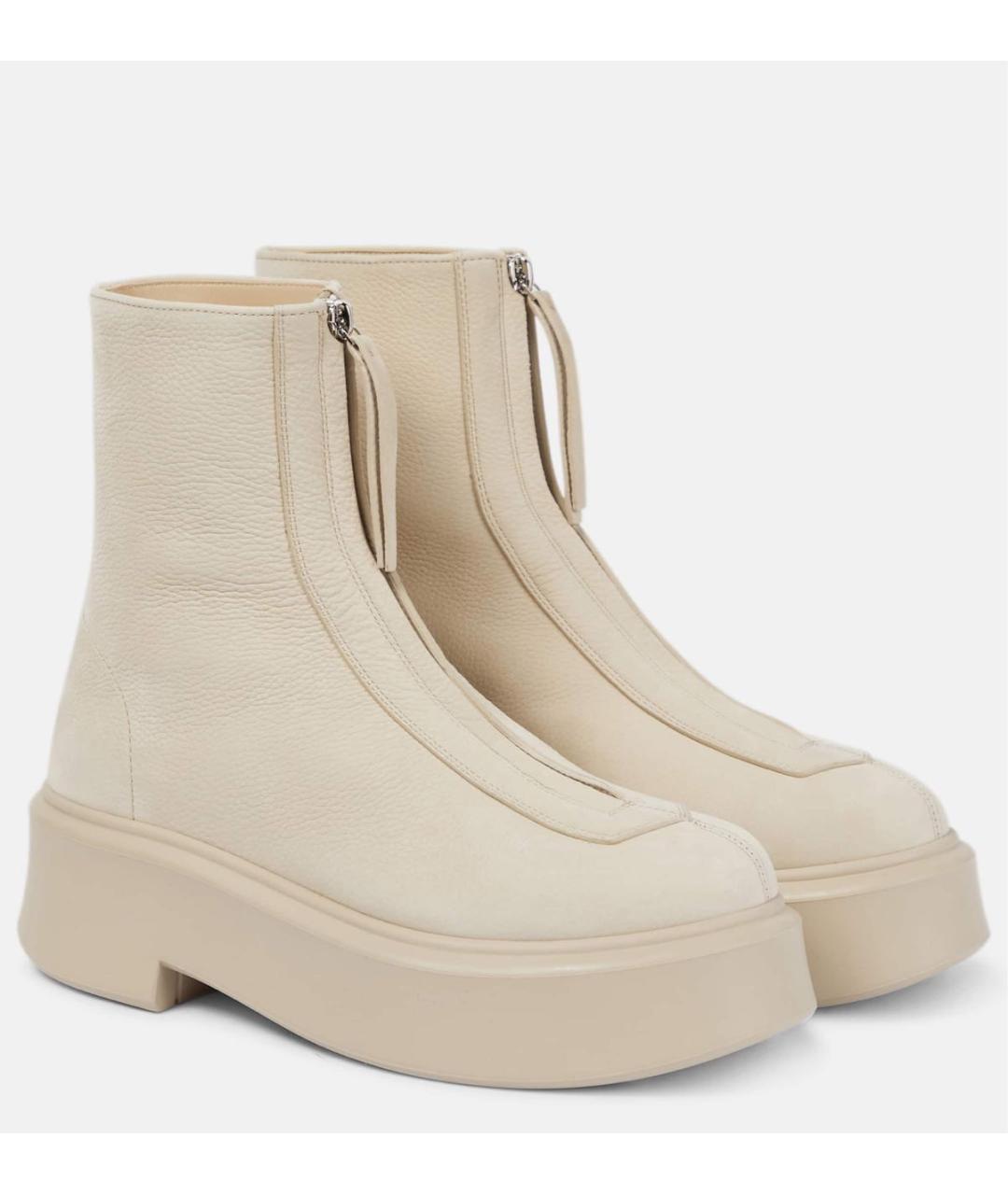 THE ROW Бежевые нубуковые ботинки, фото 3