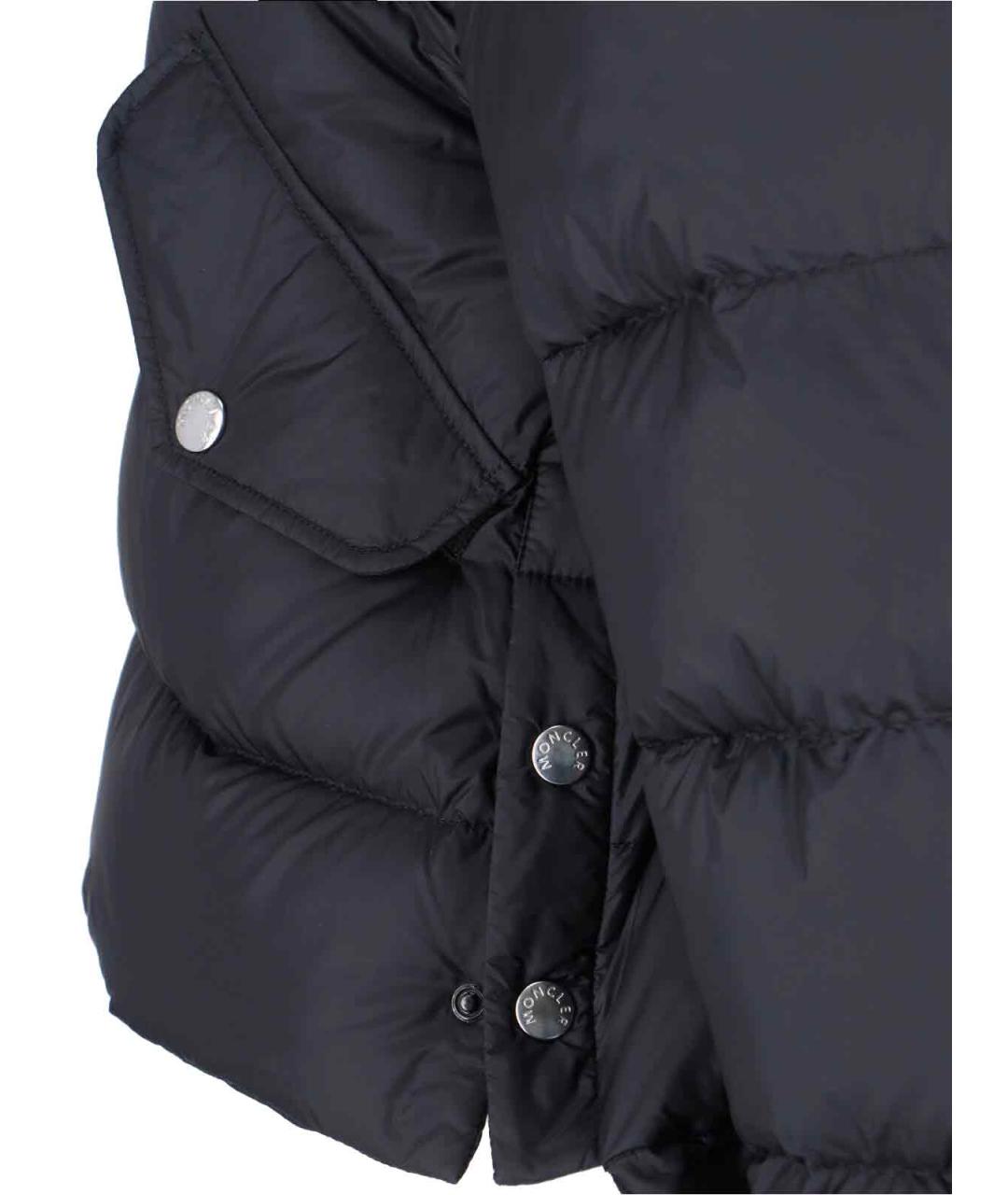 MONCLER Черный полиамидовый пуховик, фото 5