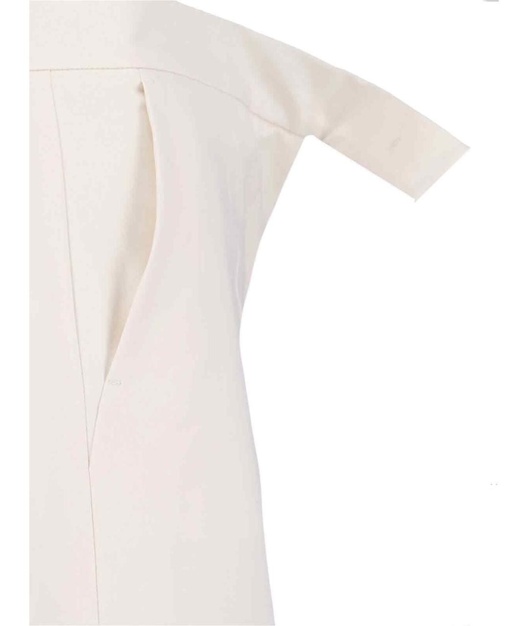 MAX MARA Белые хлопковые прямые брюки, фото 5