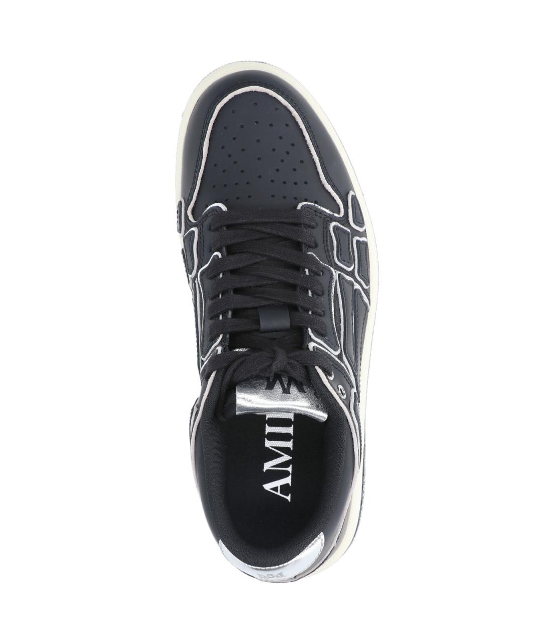 AMIRI Черные кожаные низкие кроссовки / кеды, фото 5