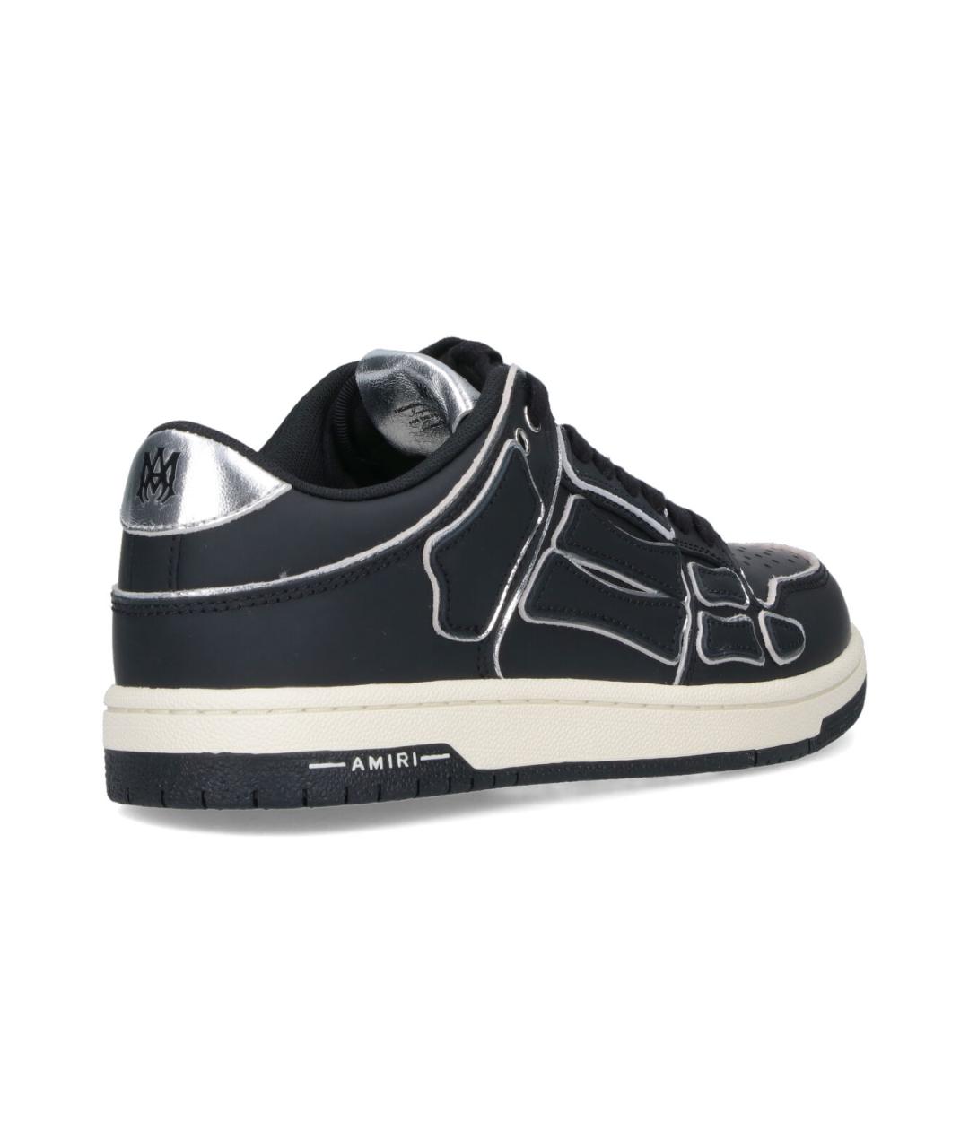 AMIRI Черные кожаные низкие кроссовки / кеды, фото 4