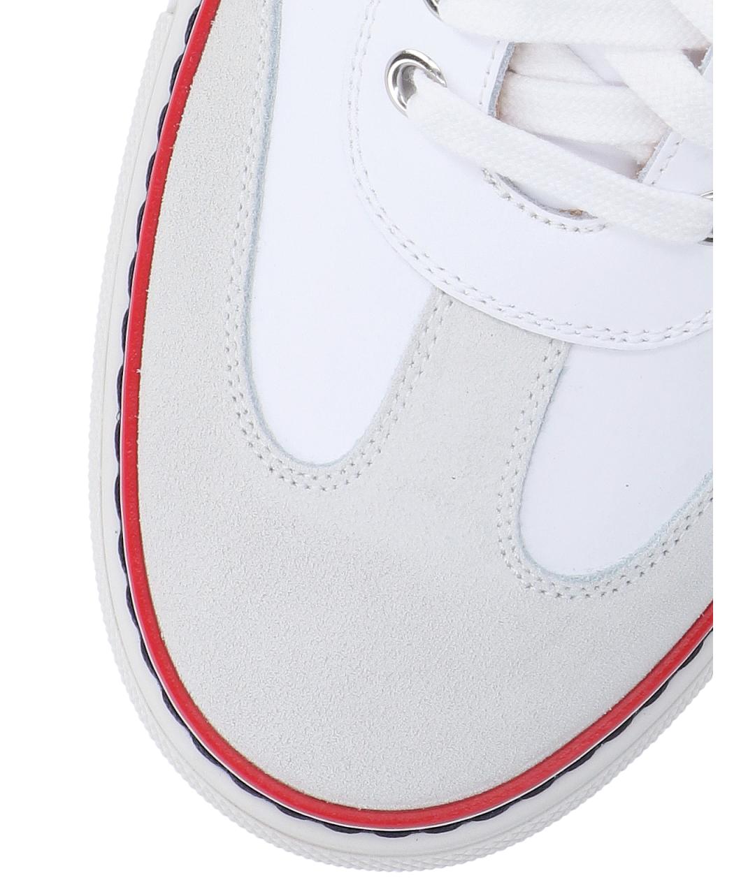 THOM BROWNE Белые кожаные низкие кроссовки / кеды, фото 5