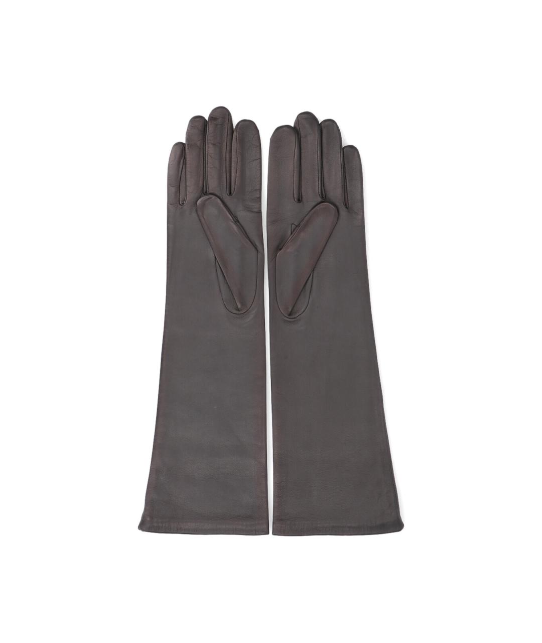 MM6 MAISON MARGIELA Серые кожаные перчатки, фото 2