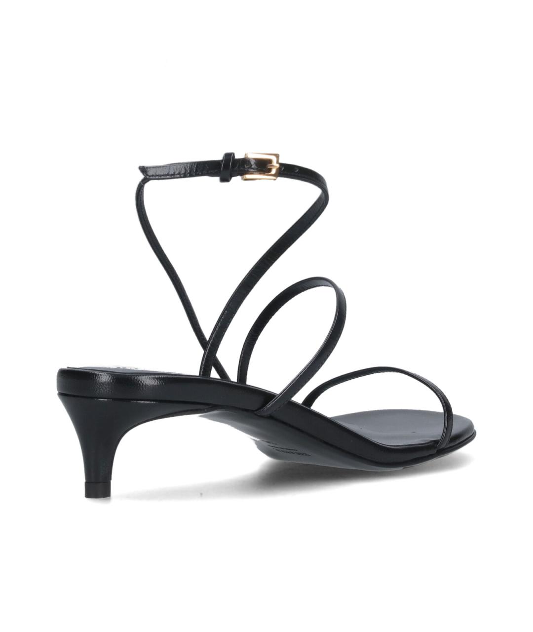 KHAITE Черные кожаные босоножки, фото 4