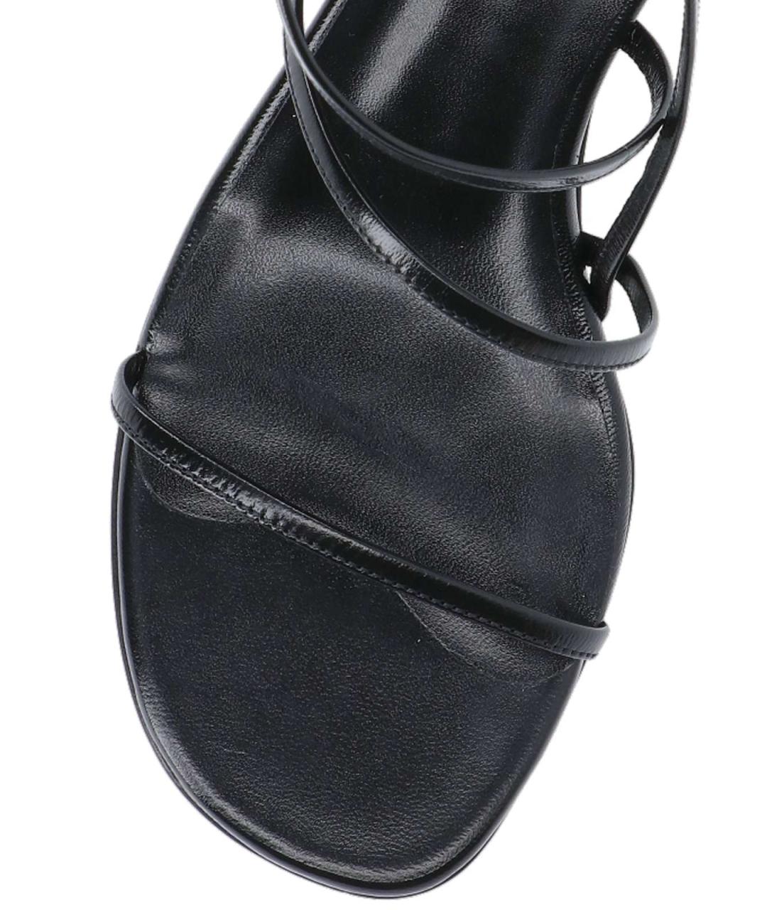 KHAITE Черные кожаные босоножки, фото 5