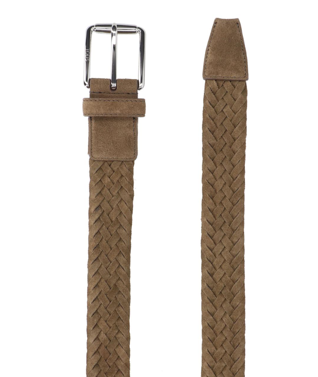 TOD'S Коричневый замшевый ремень, фото 2