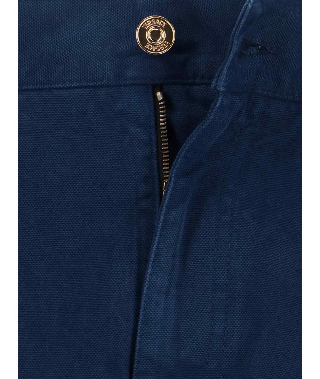 VERSACE Синие хлопковые прямые джинсы, фото 5