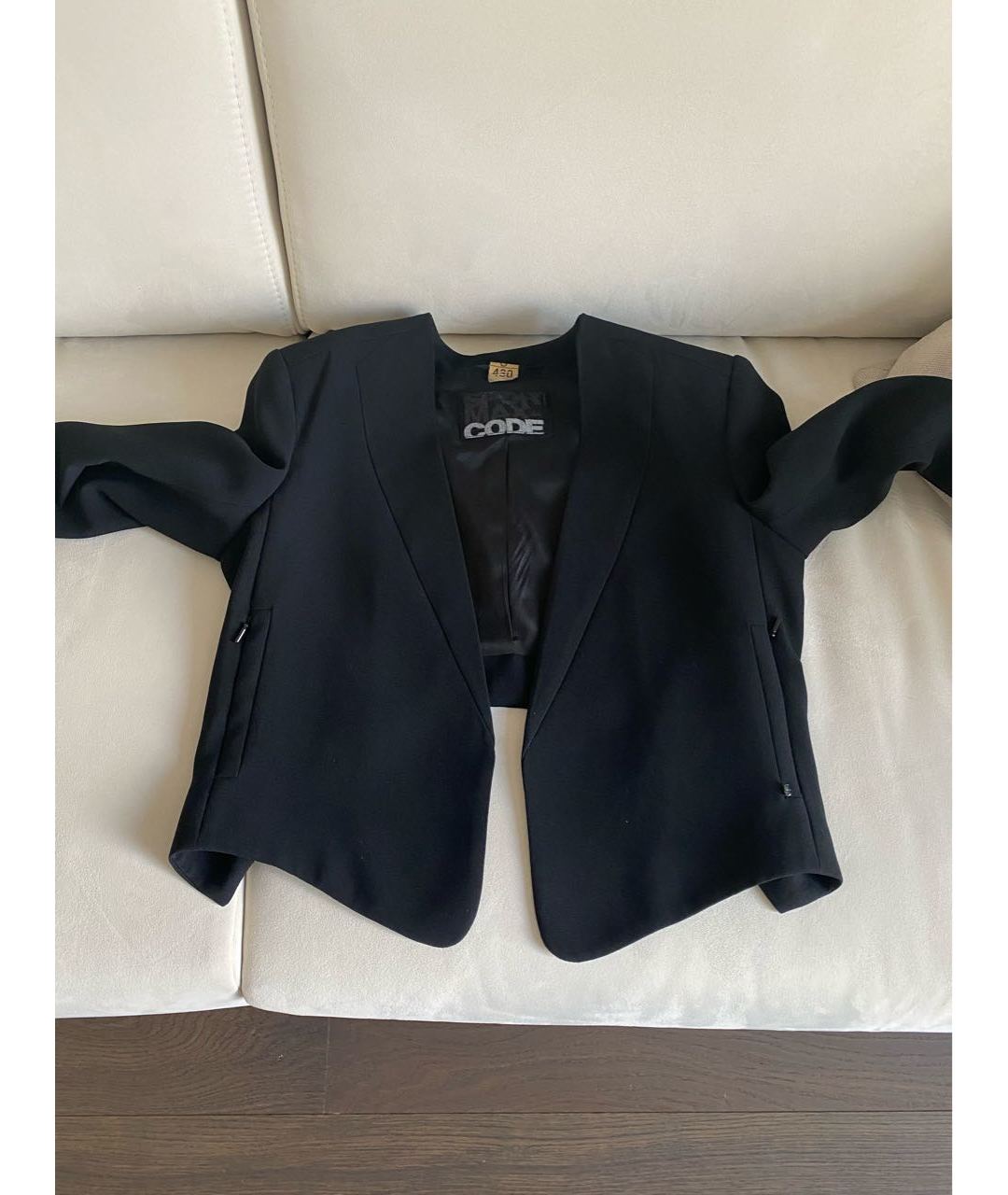 MAX MARA Черный полиэстеровый жакет/пиджак, фото 8