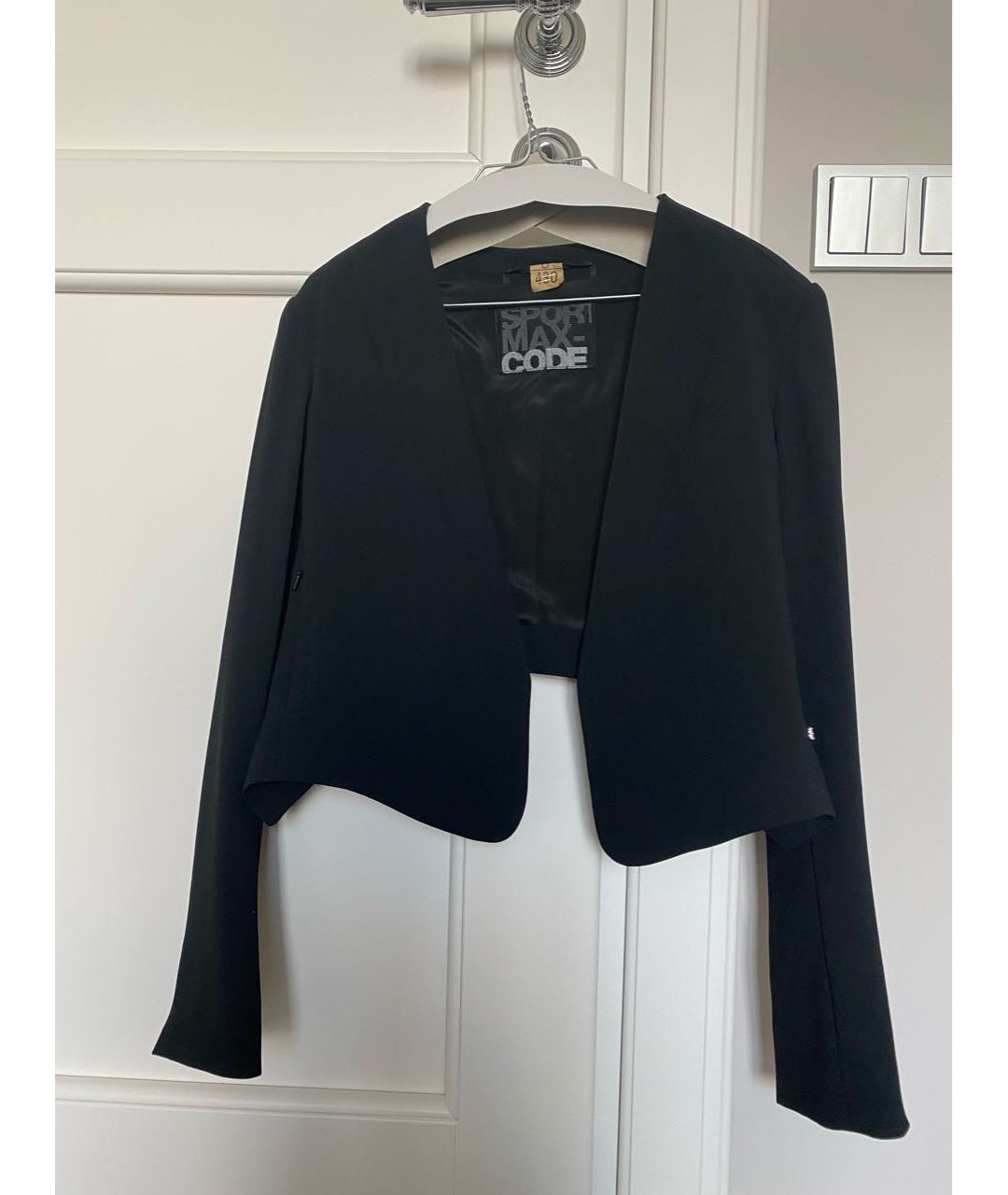 MAX MARA Черный полиэстеровый жакет/пиджак, фото 9