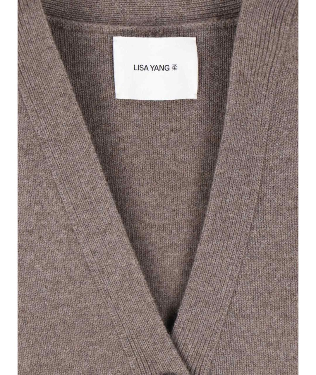 LISA YANG Коричневый кашемировый кардиган, фото 3