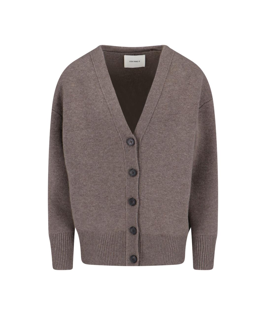 LISA YANG Коричневый кашемировый кардиган, фото 1