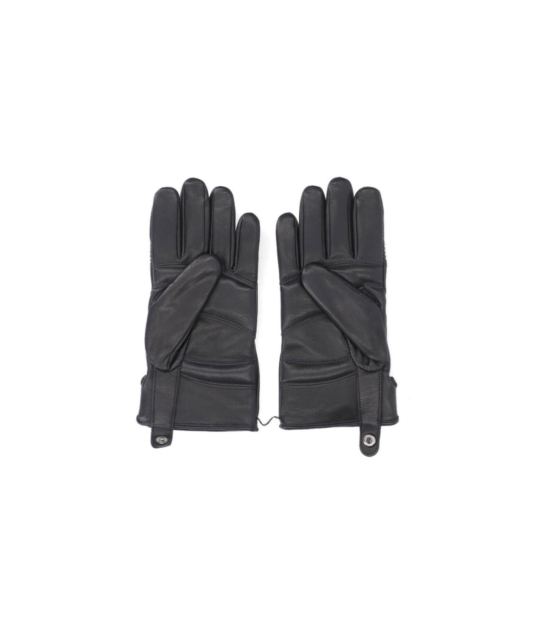 MM6 MAISON MARGIELA Черные кожаные перчатки, фото 2