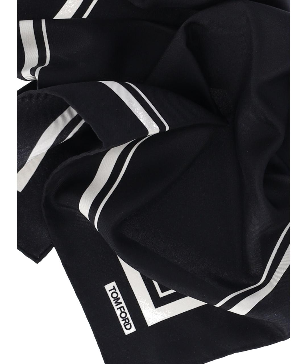 TOM FORD Черный шелковый шарф, фото 3