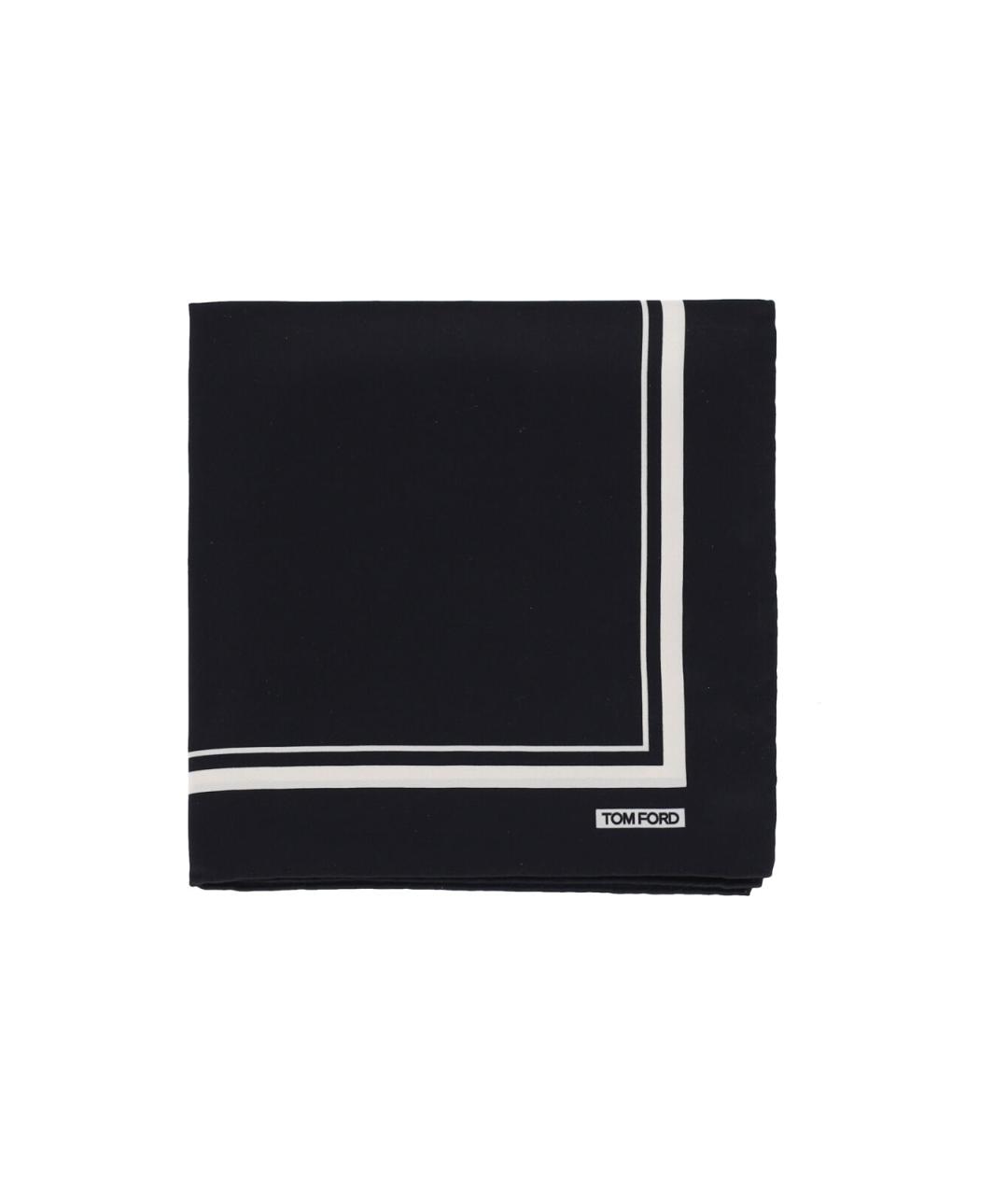 TOM FORD Черный шелковый шарф, фото 1
