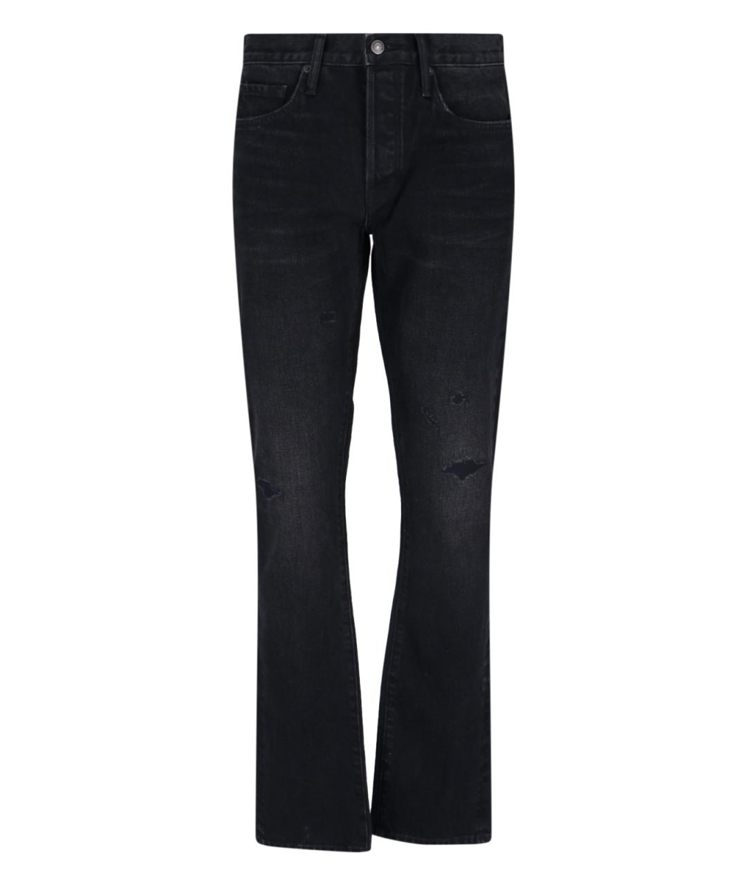 TOM FORD Черные хлопковые прямые джинсы, фото 1
