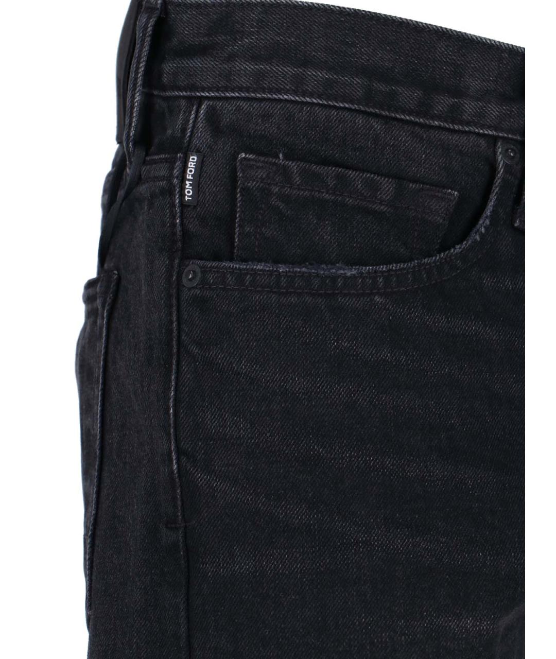 TOM FORD Черные хлопковые прямые джинсы, фото 4