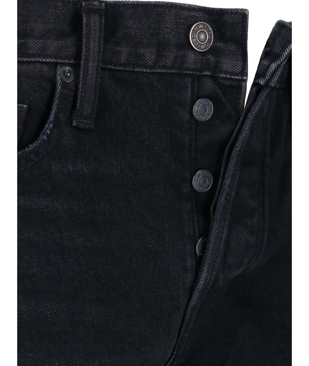 TOM FORD Черные хлопковые прямые джинсы, фото 5