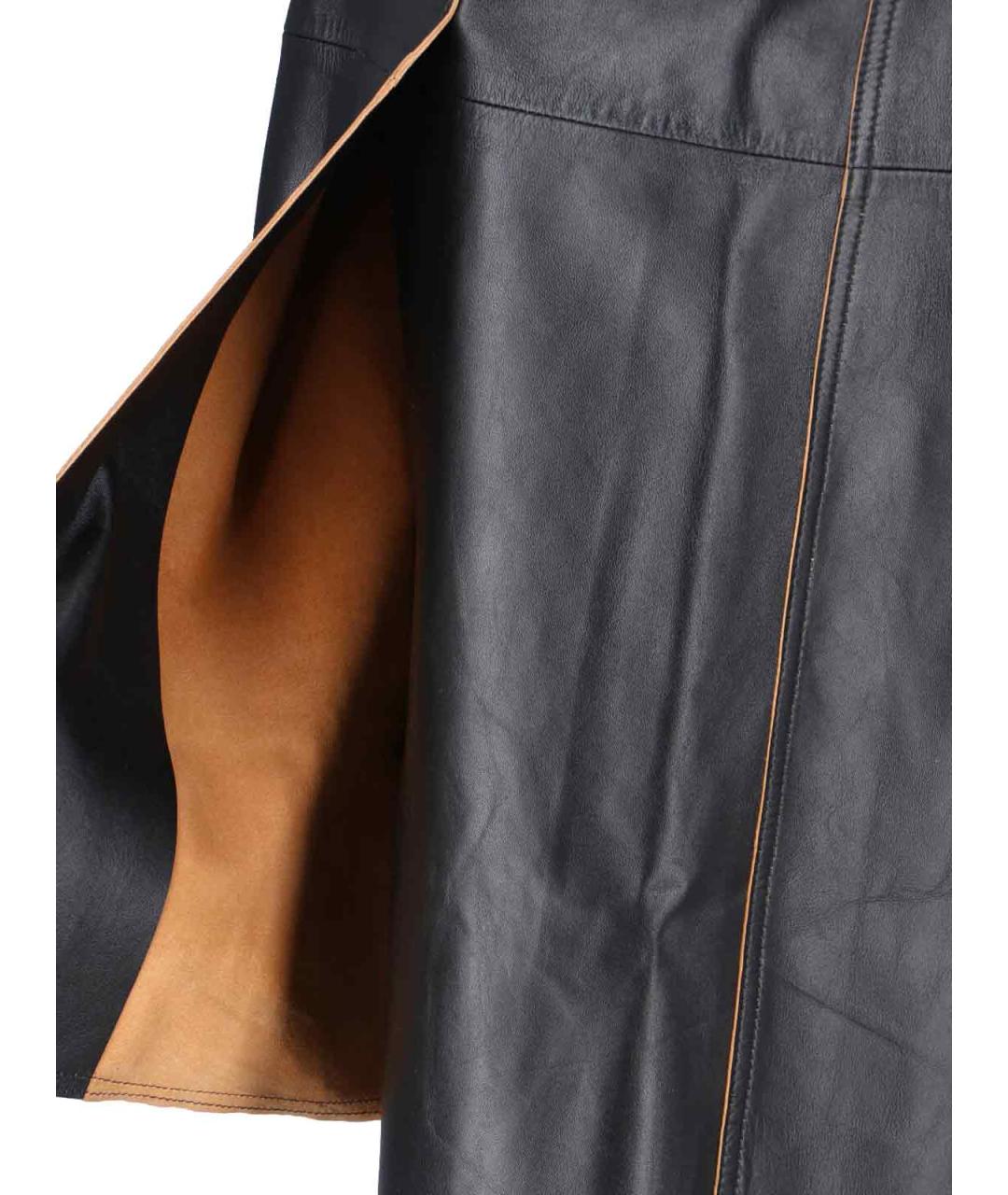 CALVIN KLEIN Черная кожаная юбка макси, фото 5