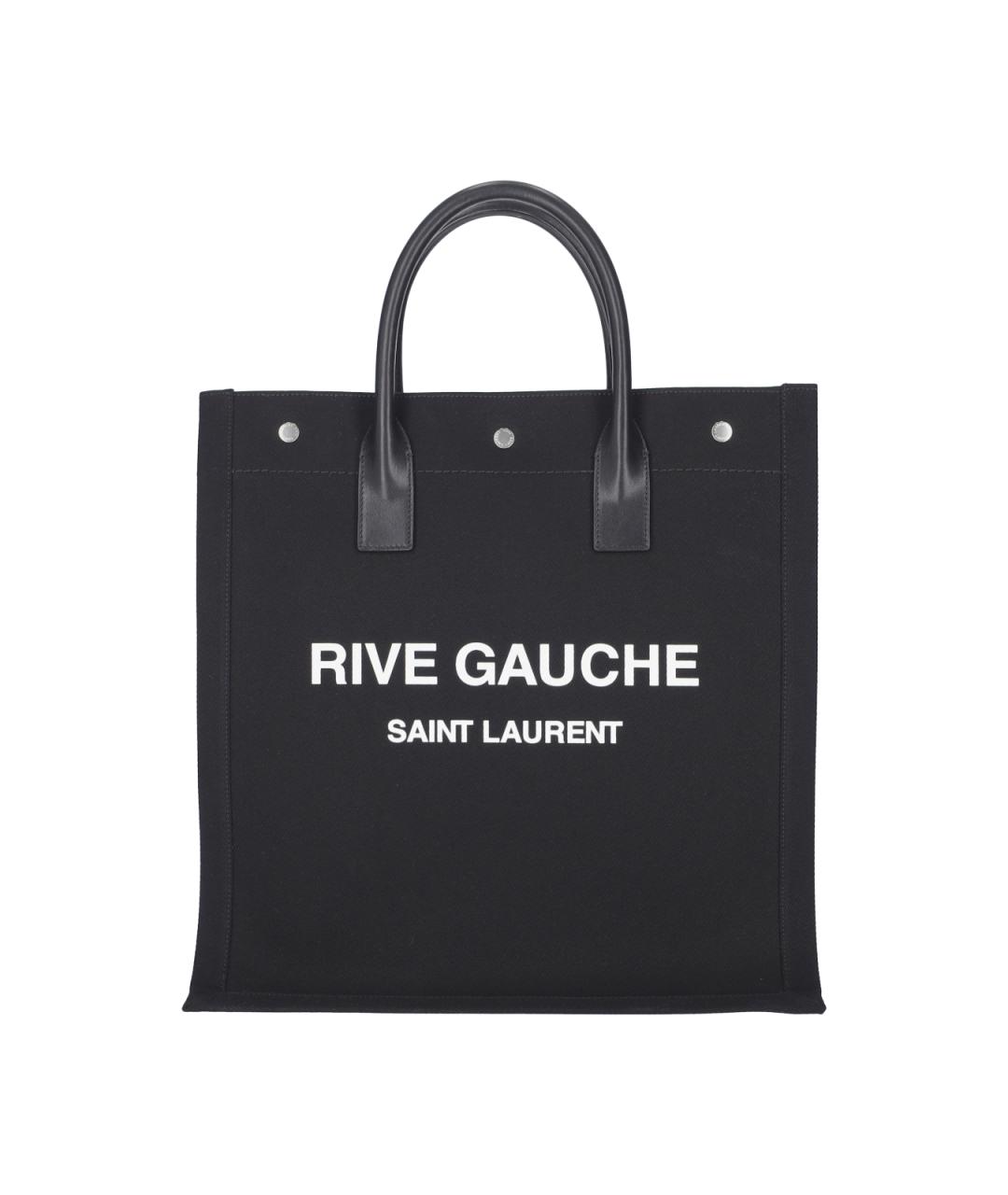 SAINT LAURENT Черная хлопковая сумка тоут, фото 1