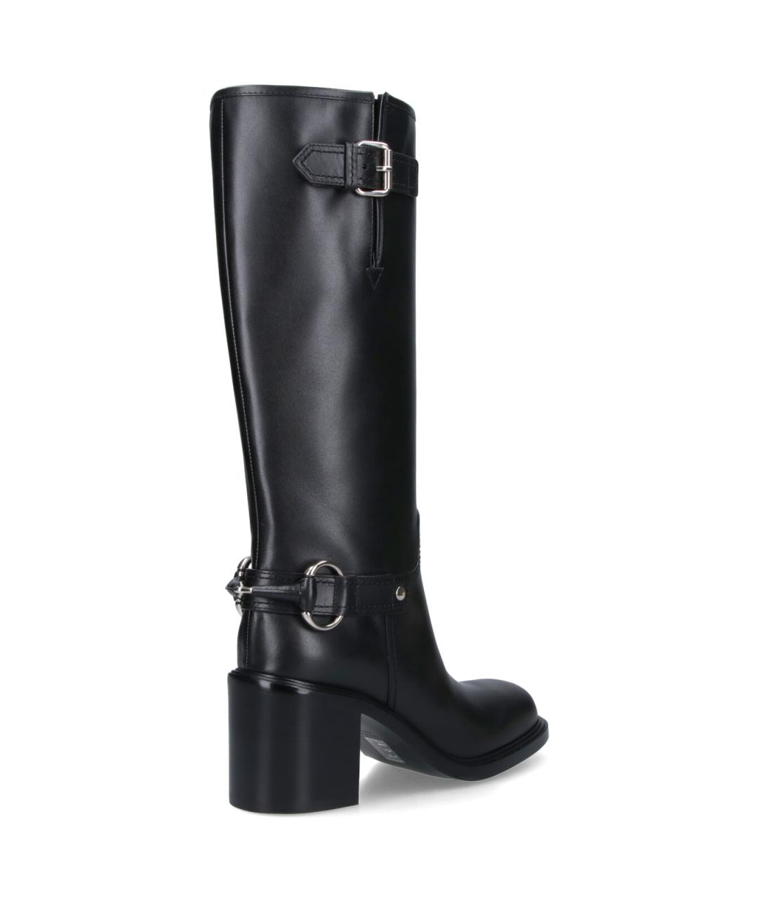GUCCI Черные кожаные сапоги, фото 4