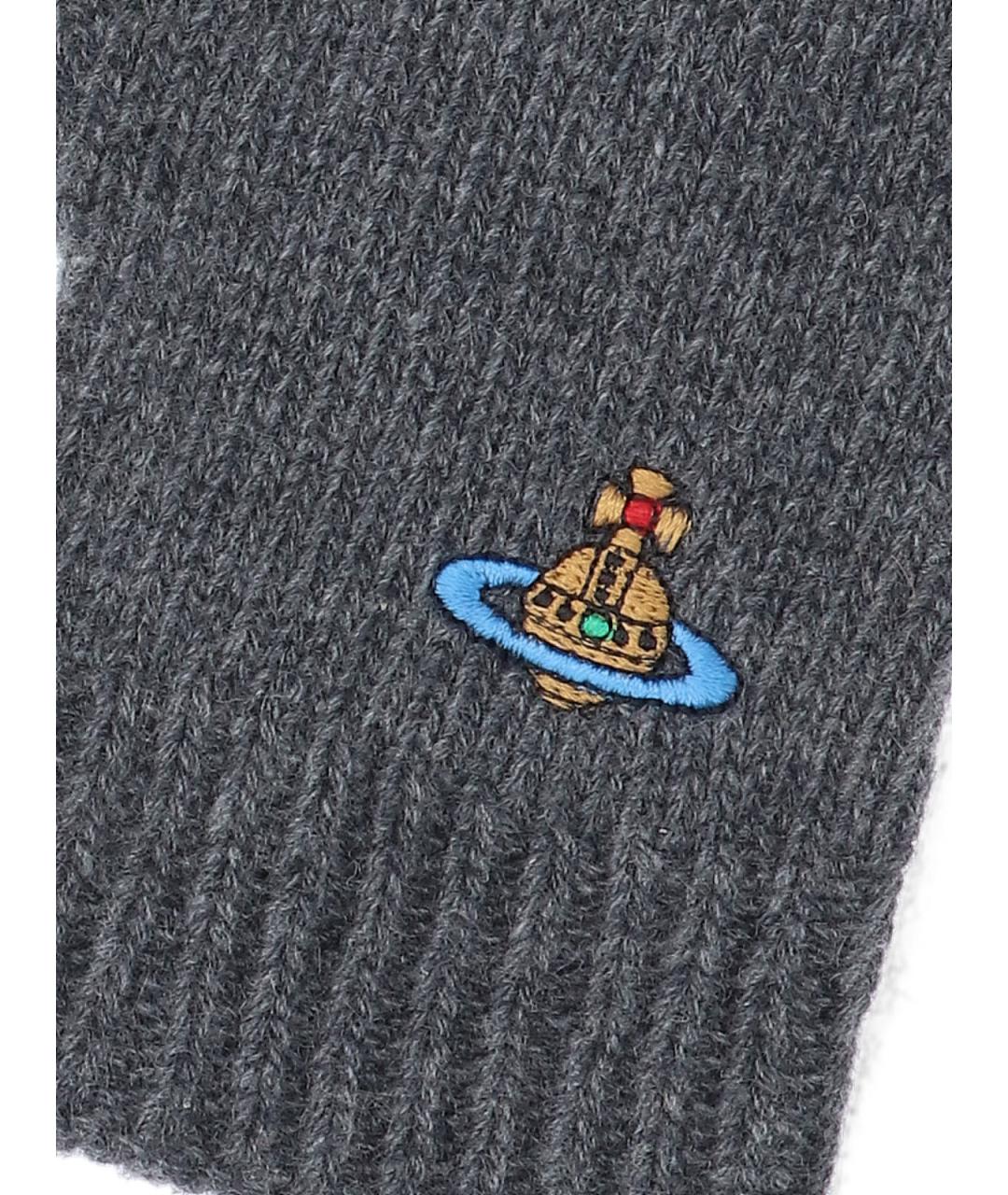 VIVIENNE WESTWOOD Серые кашемировые перчатки, фото 3