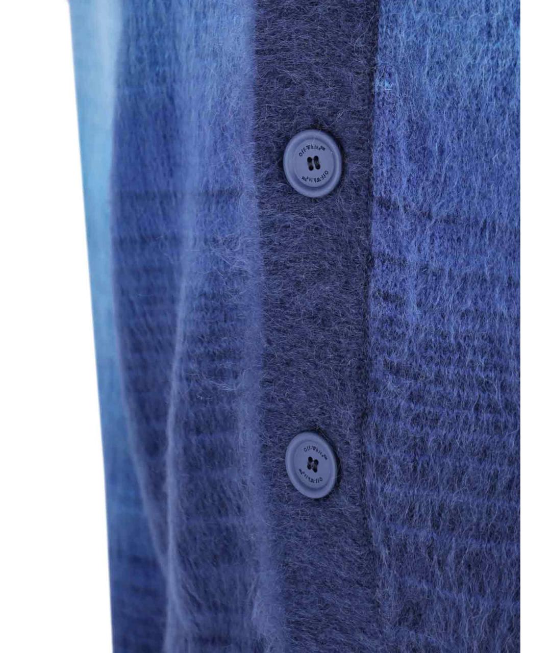 OFF-WHITE Синий шерстяной кардиган, фото 3