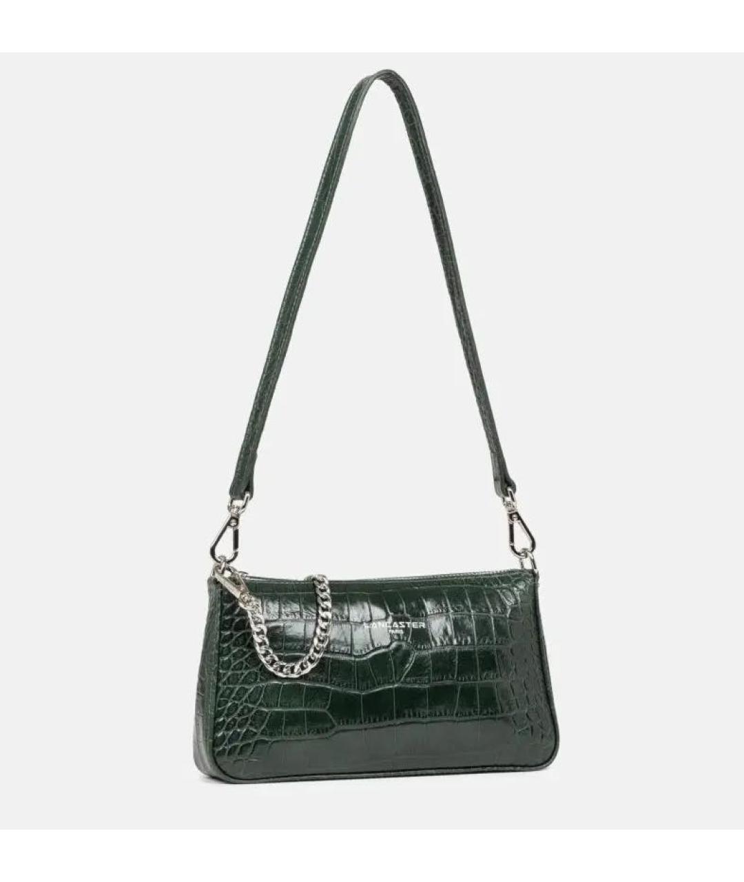 LANCASTER Зеленая кожаная сумка через плечо, фото 2
