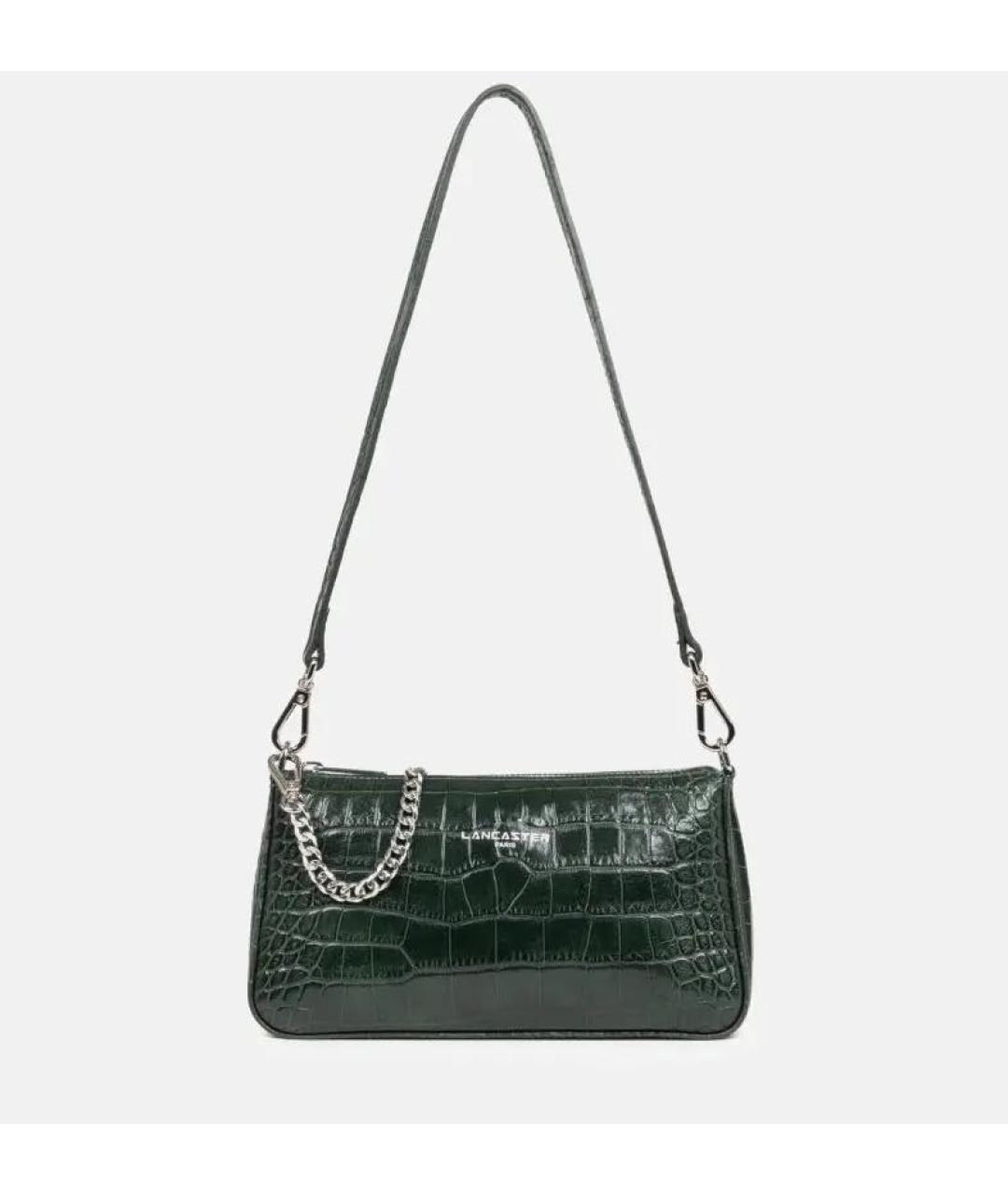 LANCASTER Зеленая кожаная сумка через плечо, фото 9