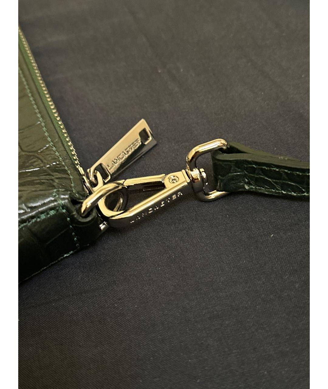 LANCASTER Зеленая кожаная сумка через плечо, фото 8