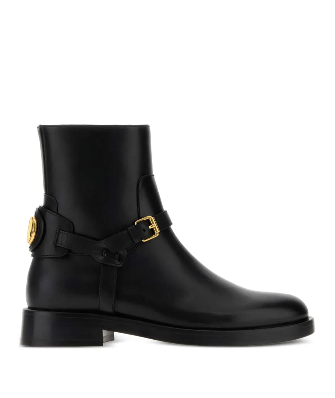 VALENTINO Черные кожаные ботинки, фото 1