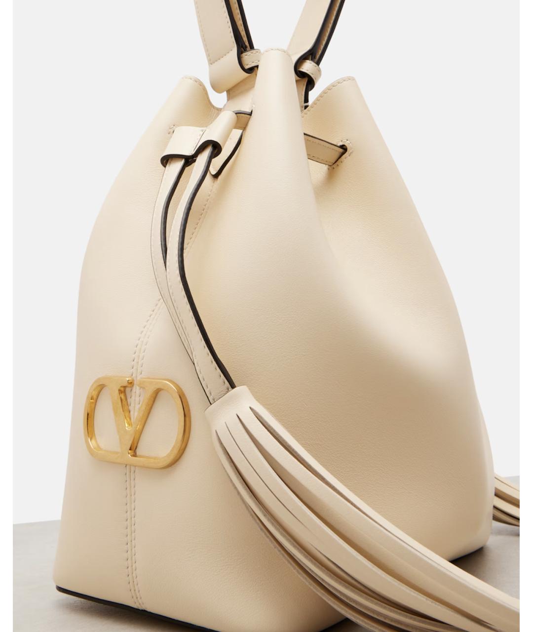 VALENTINO Белая кожаная сумка тоут, фото 2