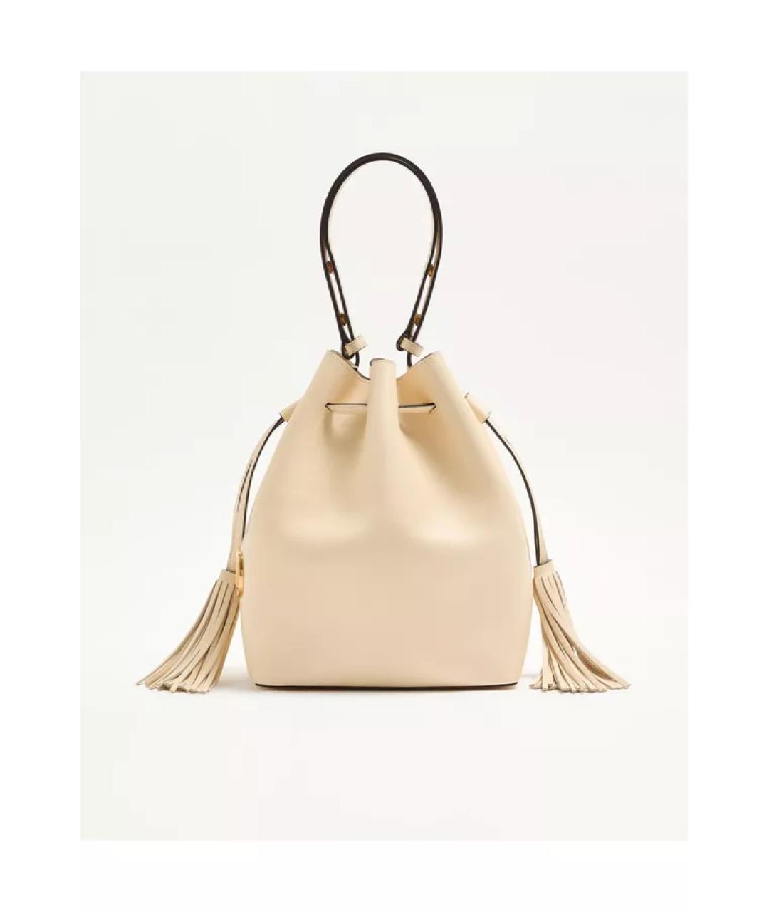 VALENTINO Белая кожаная сумка тоут, фото 5