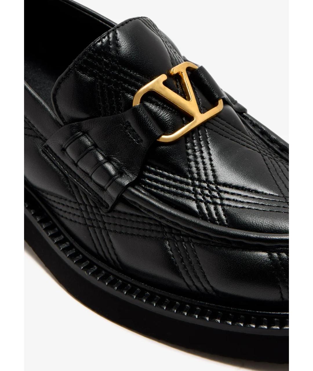 VALENTINO Черные кожаные лоферы, фото 2